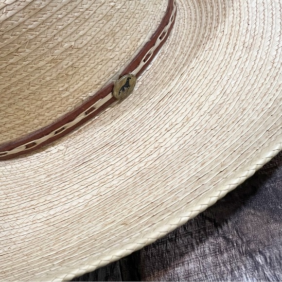 Alamo Hats Western Cowboy Tan Iron Weave Straw Hat - Picture 7 of 8